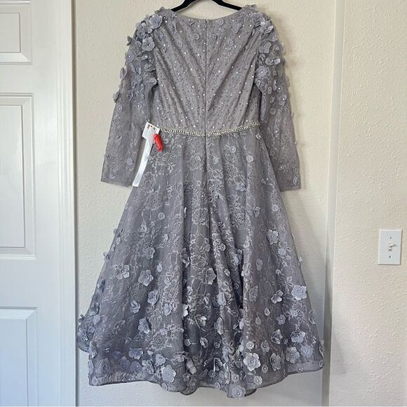 Mac Duggal Floral Embellished Lace A-Line Cocktail Dress NEW Size 8 - Picture 11 of 14